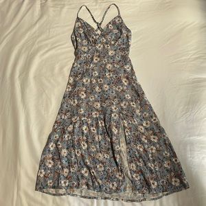 Floral Split-Leg Midi Flowy Dress